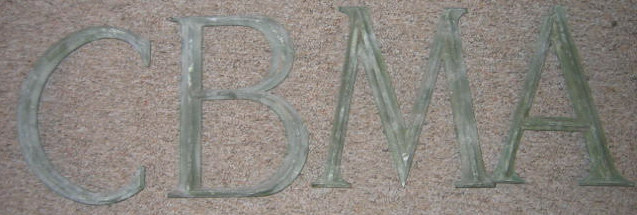 Appraisal: THIRTEEN CAST BRONZE LETTERS N C B M A I