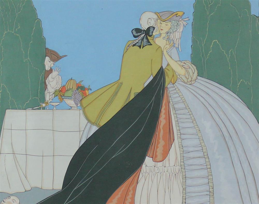 Appraisal: UMBERTO BRUNELLESCHI ITALIAN - PIERROT AND COLUMBINE Gouache x in