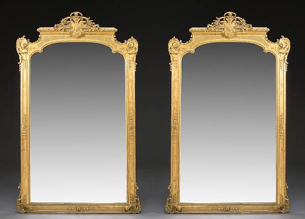 Appraisal: A pair of Louis XVI style carved giltwood and gesso