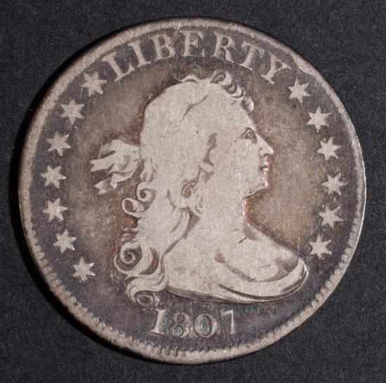 Appraisal: United States draped bust type silver quarter dollar F- Estimate