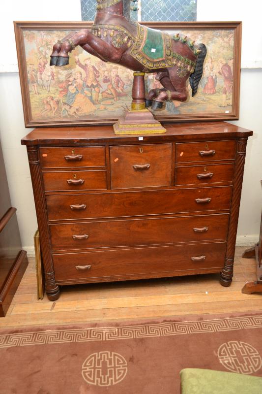 Appraisal: A LATE TH C MAHOGONY EIGHT DRAWER CHEST A LATE