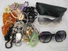 Appraisal: A quantity of costume jewellery and two pairs of sunglasses