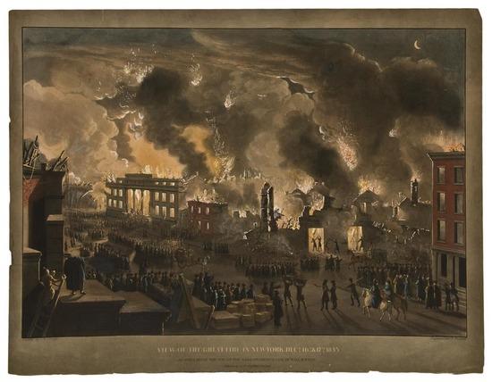 Appraisal: BENNETT William James c - View of the Great Fire