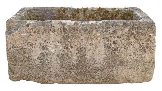 Appraisal: Large French cast stone garden planter rectangular shape with drainage