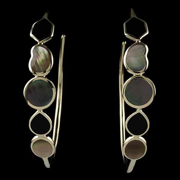 Appraisal: Ippolita k Mixed Stone Hoop Earrings Ippolita k yellow gold