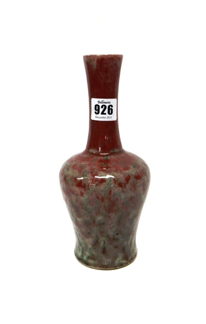 Appraisal: A Chinese flamb glazed bottle vase th th century splashed