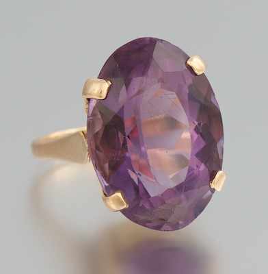 Appraisal: A Ladies' Amethyst Cocktail Ring k rose gold ring set