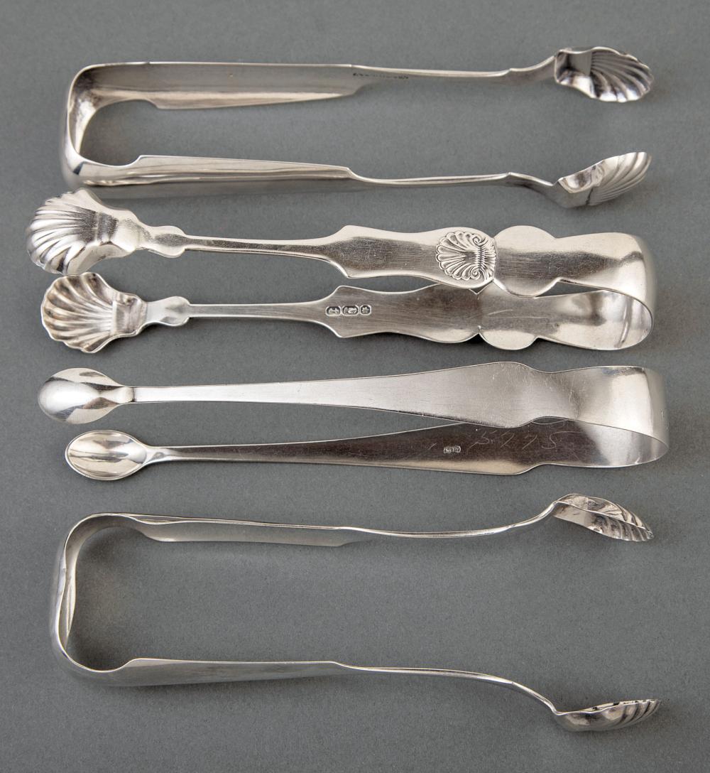 Appraisal: Good Group of American Coin Silver Sugar Tongs incl Nicholas