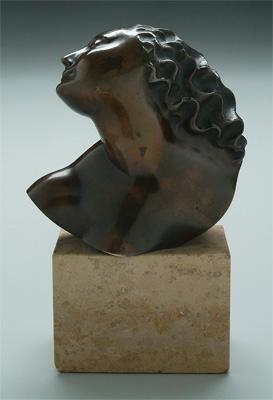 Appraisal: Art Deco style bronze head of a woman signed Onks