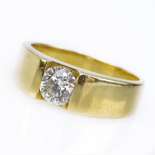 Appraisal: Man's Approx Carat Round Brilliant Cut Diamond and Karat Yellow