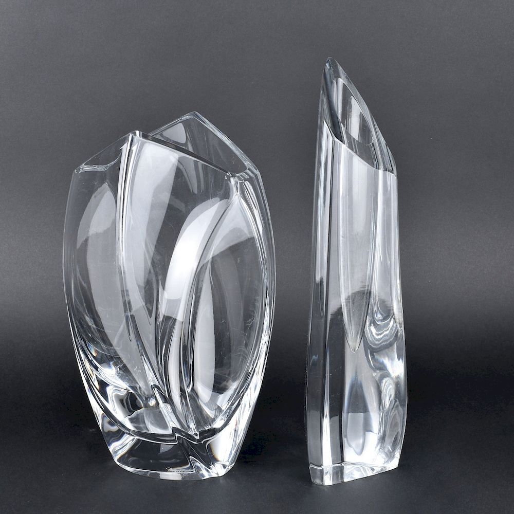 Appraisal: Two Baccarat Vases Two Baccarat Crystal Vases Signed Measures -