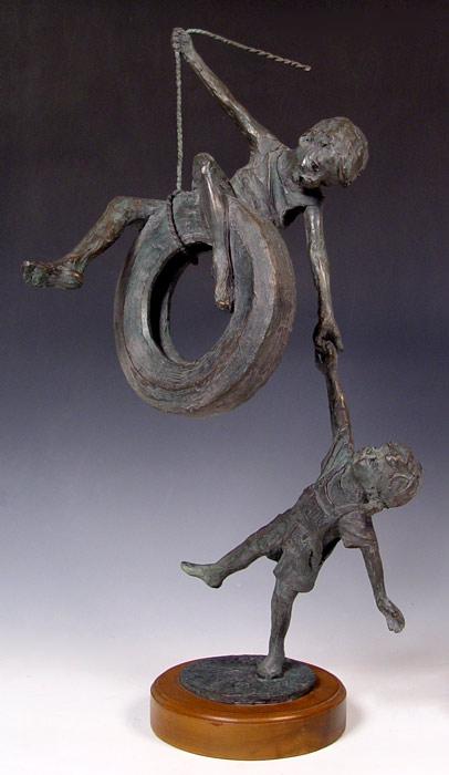 Appraisal: COX Jerry American - ''Best Friends Swing'' Bronze ''h signed