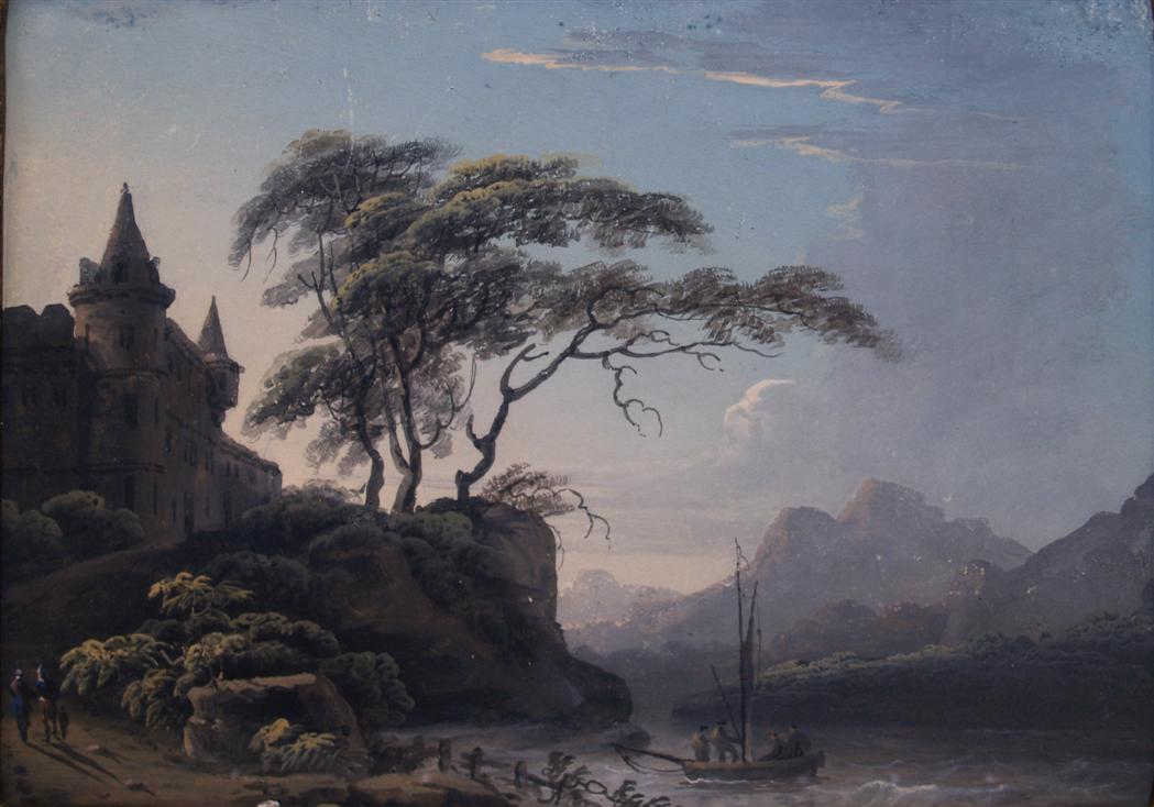 Appraisal: Manner of Jean-Baptiste Le Prince Landscape with Figures Two Gouache