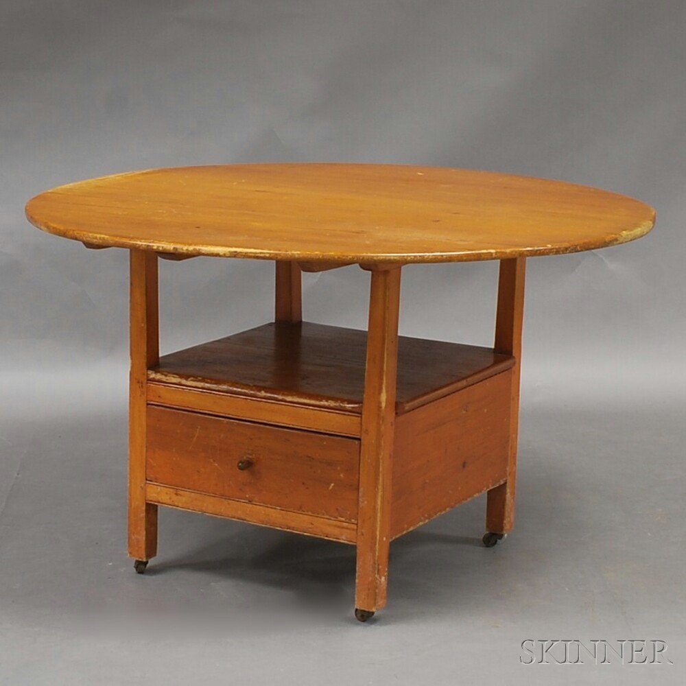 Appraisal: Country Pine and Maple Hutch Table New England th century