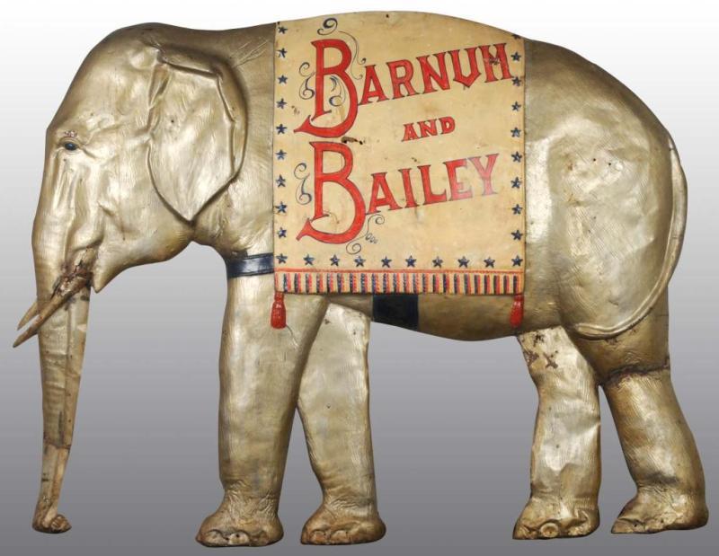 Appraisal: Large Metal Barnum Bailey Circus Elephant Description Some old repaint