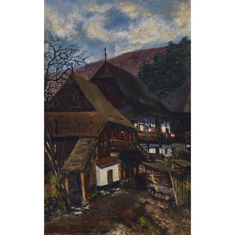 Appraisal: Paul Aurel Lumnitzer - VILLAGE LANE AT THE FOOT OF