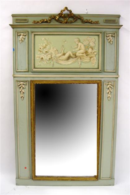 Appraisal: Louis XIV style painted trumeau mirror th century