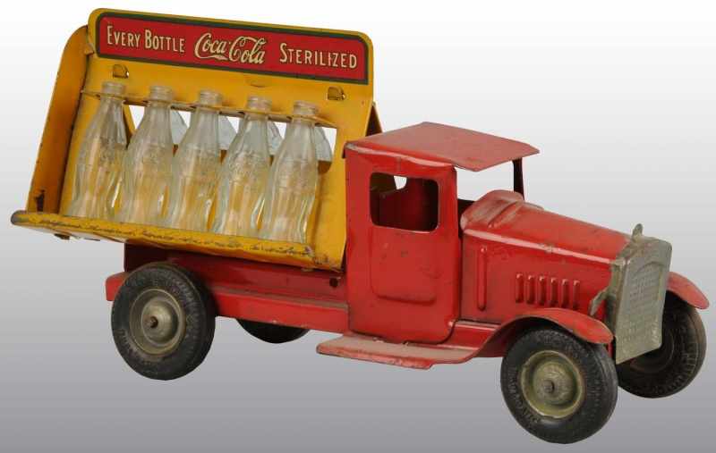 Appraisal: Tin Coca-Cola Truck with Bottles Description With rubber wheels Medium