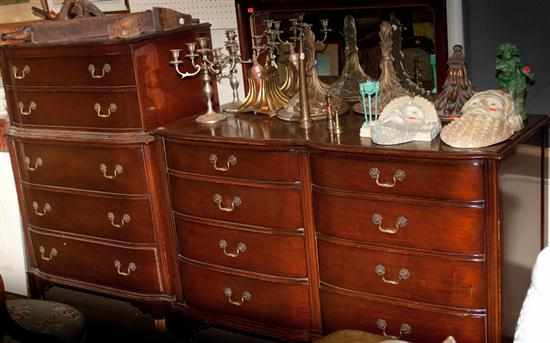 Appraisal: George II style mahogany tall chest of drawers and a