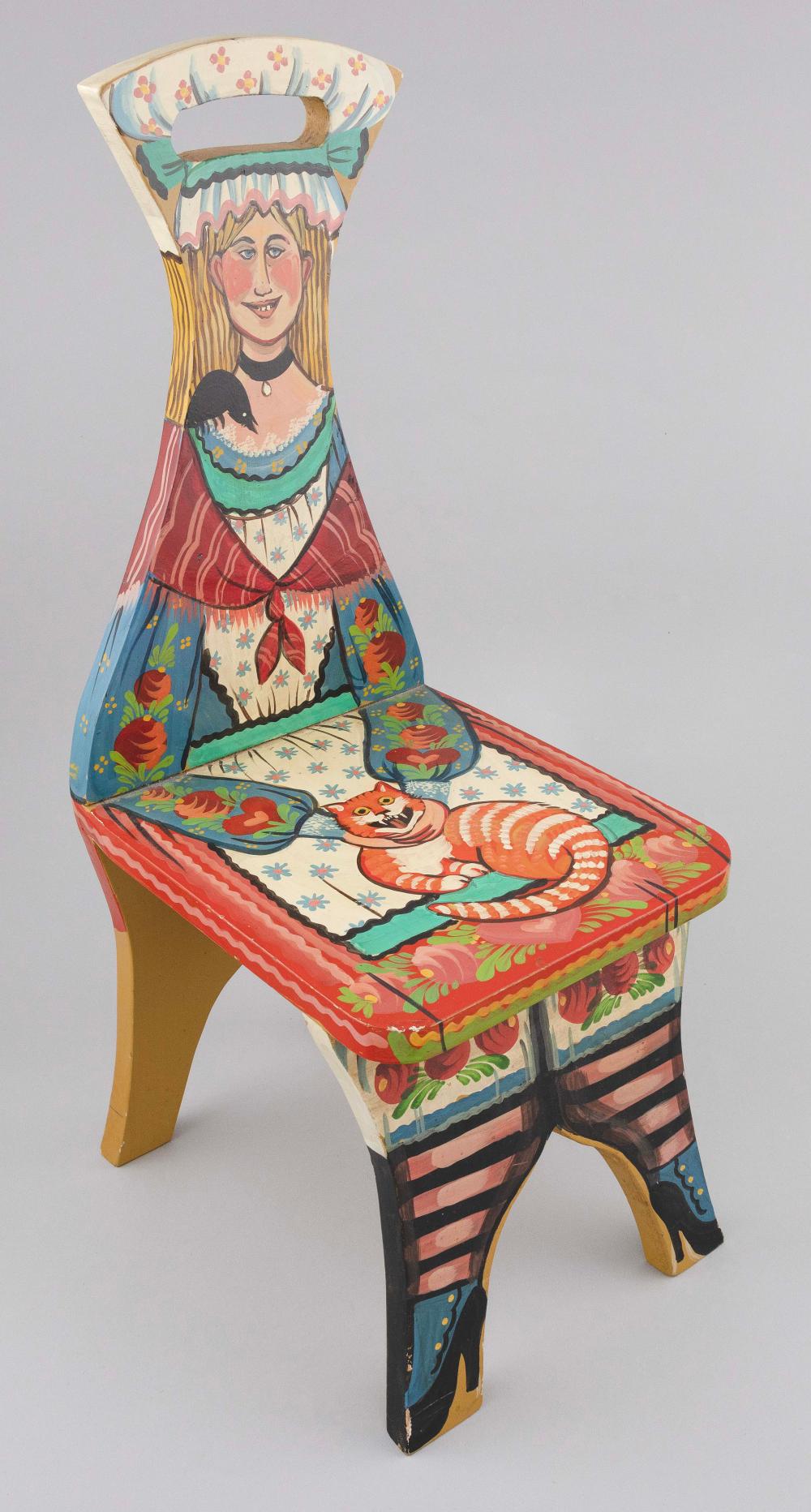 Appraisal: NANCY WHORF Massachusetts - Pine child's chair painted as a