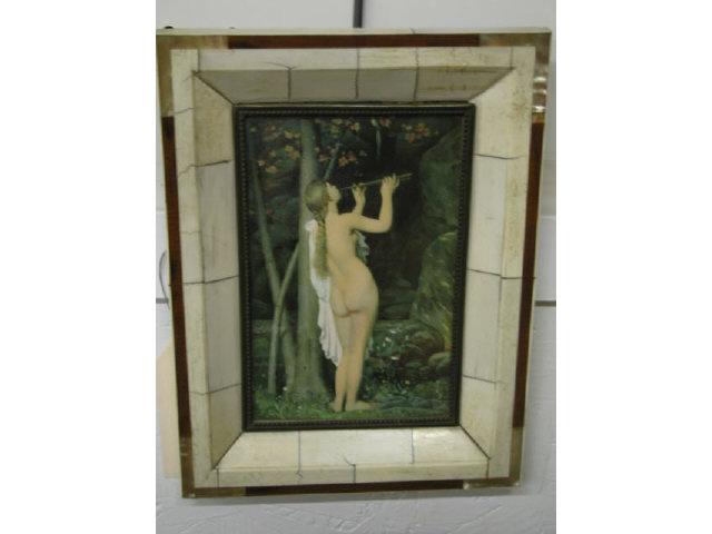 Appraisal: Miniature of Nude Woman in Forest playing flute for a