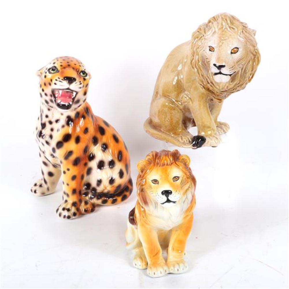 Appraisal: ITALIAN CAPODIMONTE PIECE GROUP WITH A HAND PAINTED CHEETAH ANIMAL