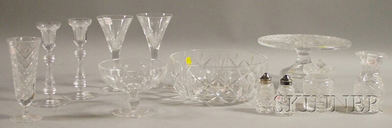 Appraisal: Twelve Waterford Colorless Cut Crystal Table Items including a cake