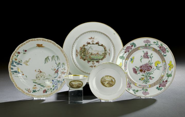 Appraisal: Group of Five Pieces of Chinese Export Porcelain th th