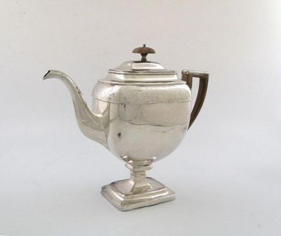 Appraisal: A George III old Sheffield plated coffee pot of rounded