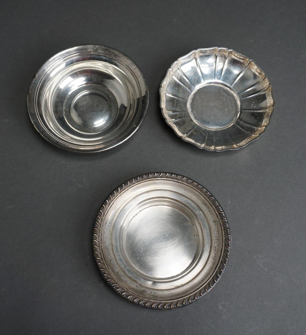 Appraisal: Two Sterling Silver Dishes and a Bowl by Manchester Mfg