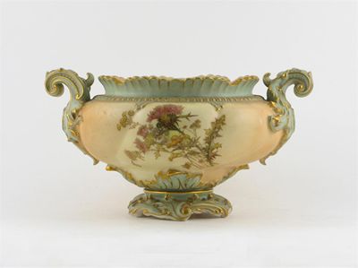 Appraisal: A Royal Worcester jardini re decorated with thistles and ox-eye