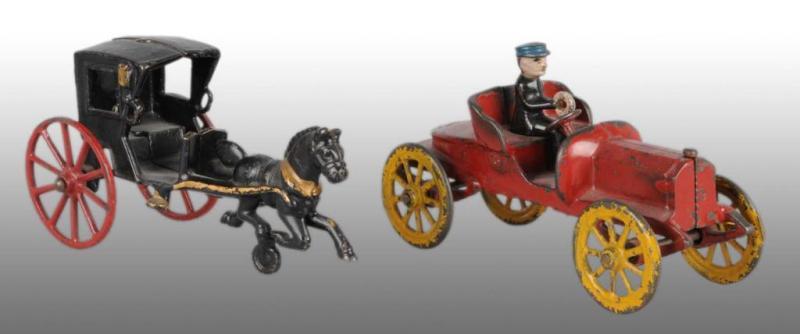 Appraisal: Lot of Cast Iron Kenton Toys Description Includes Franklin-type touring