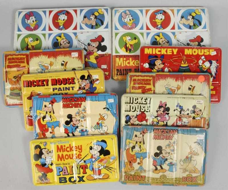 Appraisal: Lot of Tin Litho Walt Disney Paint Boxes Description Several