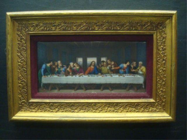 Appraisal: KPM Porcelain Plaque of The Last Supper Framed Dimensions Plaque