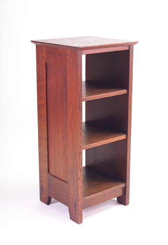 Appraisal: GUSTAV STICKLEY Magazine stand no with square beveled top over