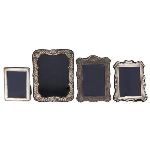 Appraisal: Four Elizabeth II silver photograph frames various makers and dates