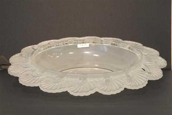 Appraisal: FRENCH BOWL circa White mould-pressed glass D cm Provenance Ch