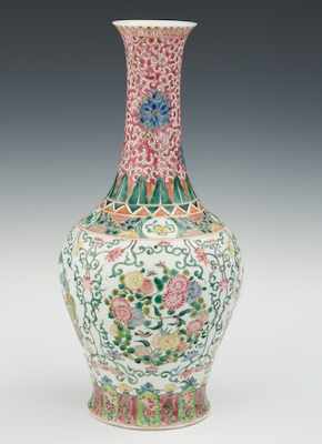 Appraisal: A Chinese Export Famille Rose Vase Balluster shape with long