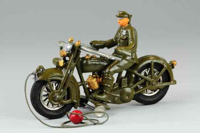 Appraisal: HARLEY DAVIDSON CYCLE WITH POLICE DRIVER Hubley cast iron done