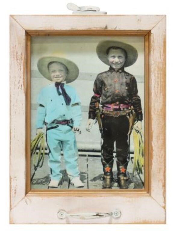 Appraisal: Framed print on paper Little Buckaroos reproduced by J Don