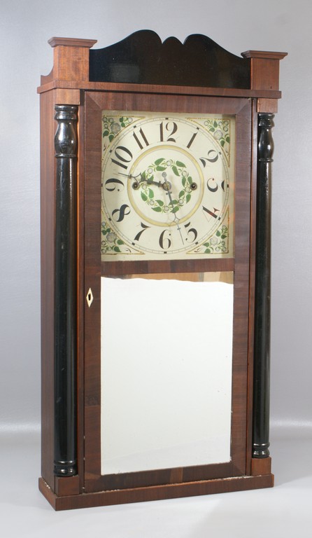 Appraisal: New England shelf clock H C Thayer Kennebunkport Me painted