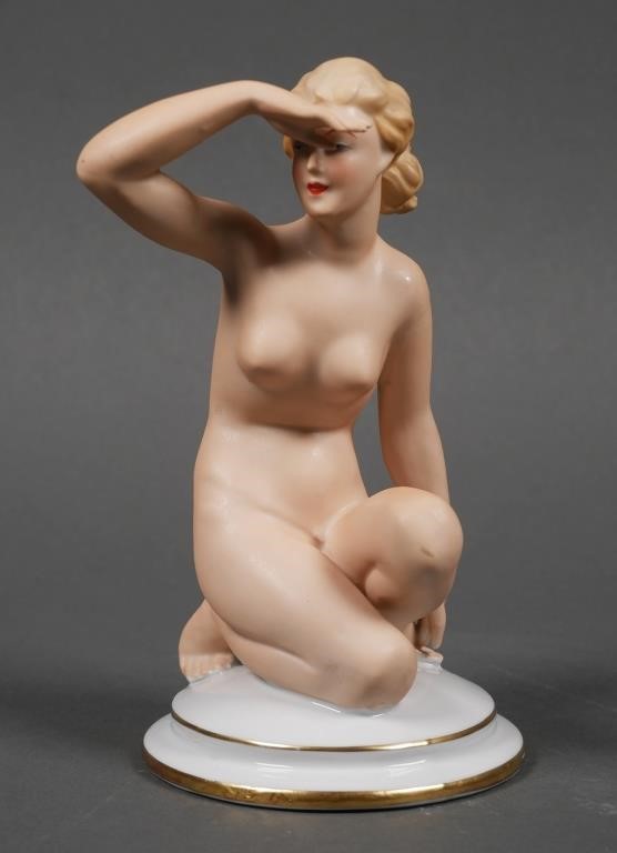 Appraisal: Vintage Gerold Tettau Porzellan Bavaria fine porcelain kneeling nude lady