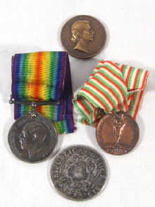 Appraisal: A mixed lot comprising World War I Service Medal presented