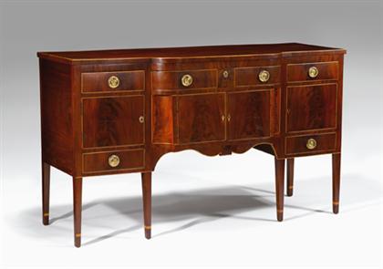 Appraisal: Federal inlaid and figured mahogany and satinwood sideboard mid-atlantic states