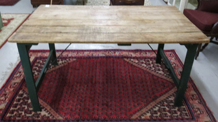 Appraisal: RECTANGULAR PINE WORK TABLE American early th century having a