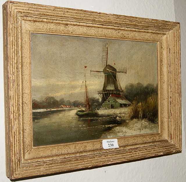 Appraisal: Early th Century Dutch SchoolMill by a river in winter