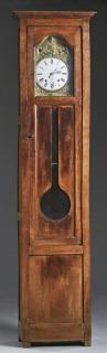 Appraisal: French Provincial Carved Walnut Tall Case Calendar Clock th c