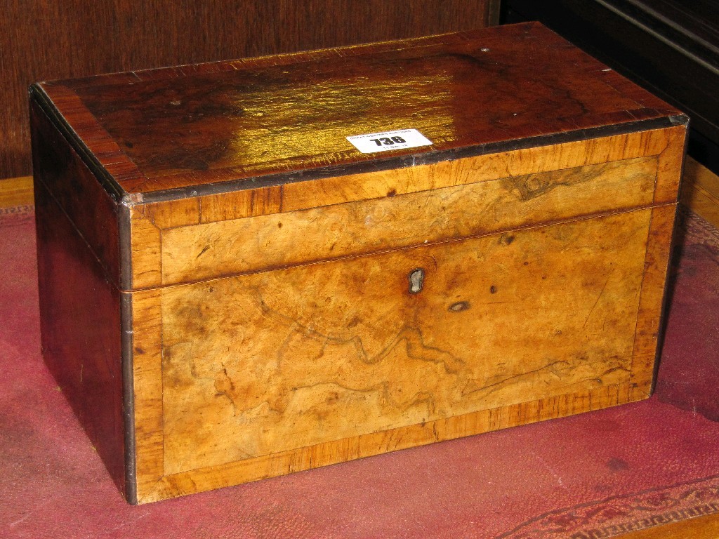 Appraisal: Burr walnut tea caddy