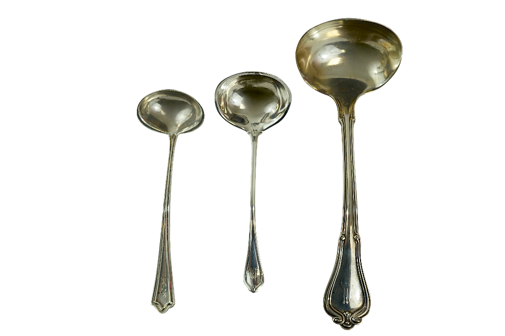 Appraisal: Three Sterling Ladles Three Sterling Silver Ladles Three sterling silver