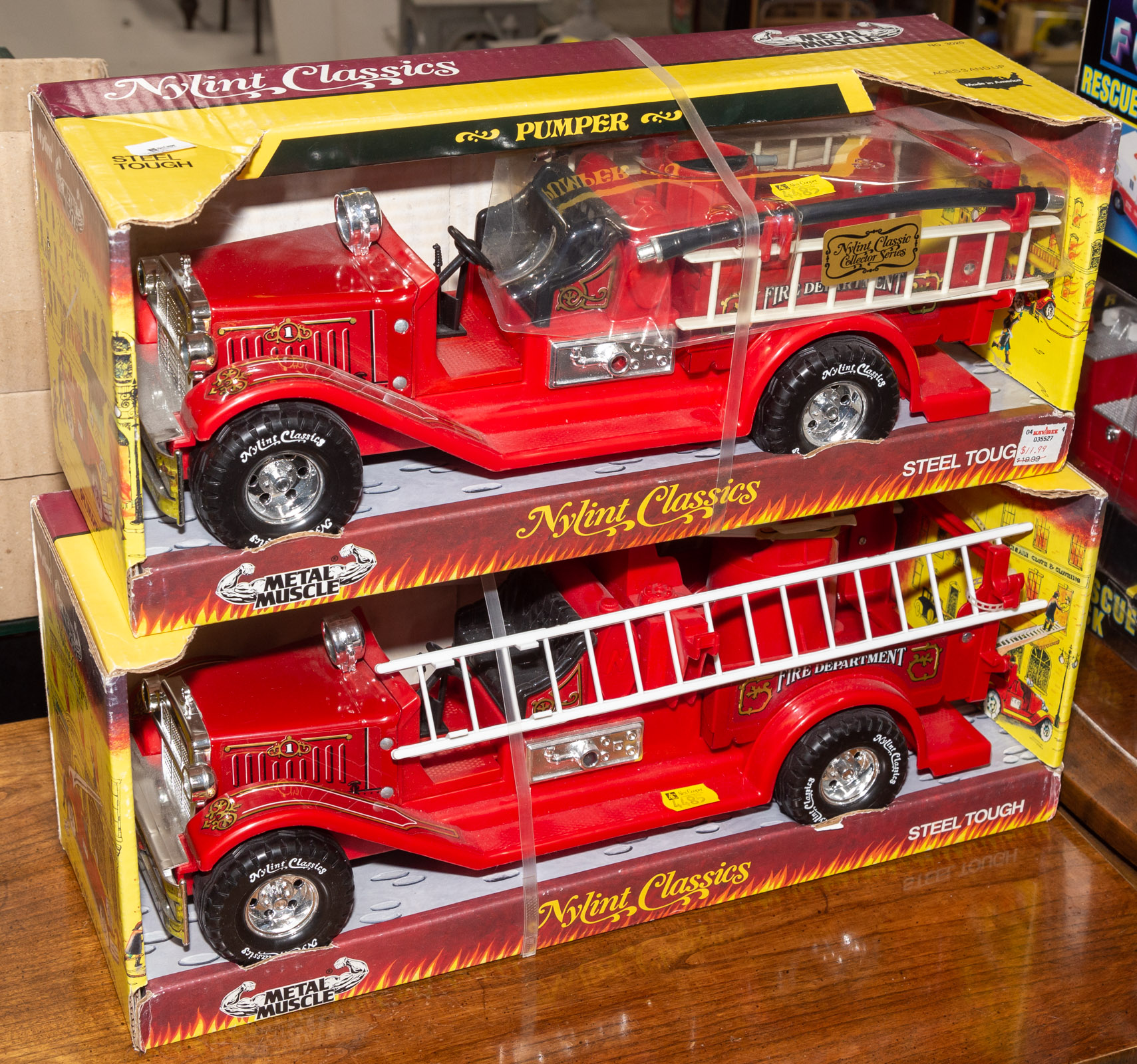 Appraisal: TWO NYLINT CLASSICS FIRE TRUCKS Plastic both new in package